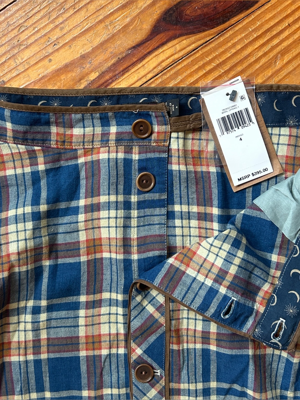 Women’s Double RL Blue Plaid Button Front Maxi Skirt NWT - Picture 9 of 10